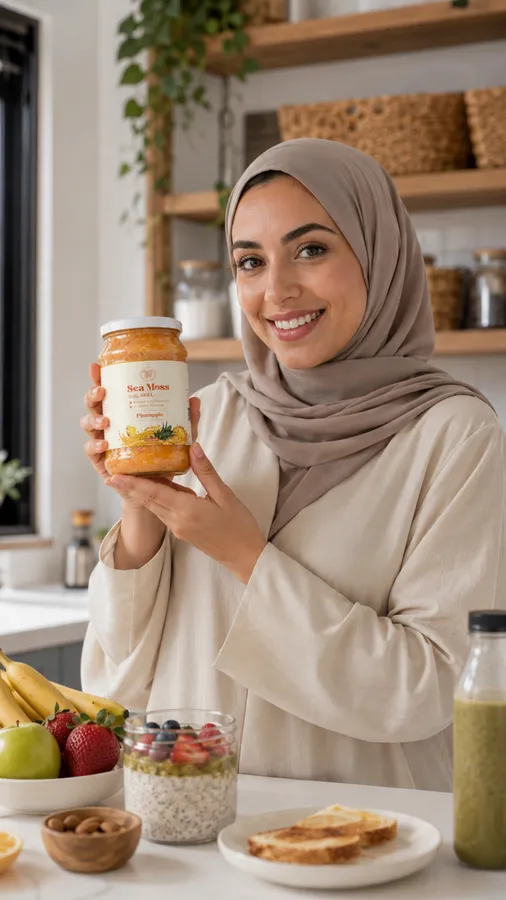 Customer portrait in the kitchen with Fresh Sea Moss
